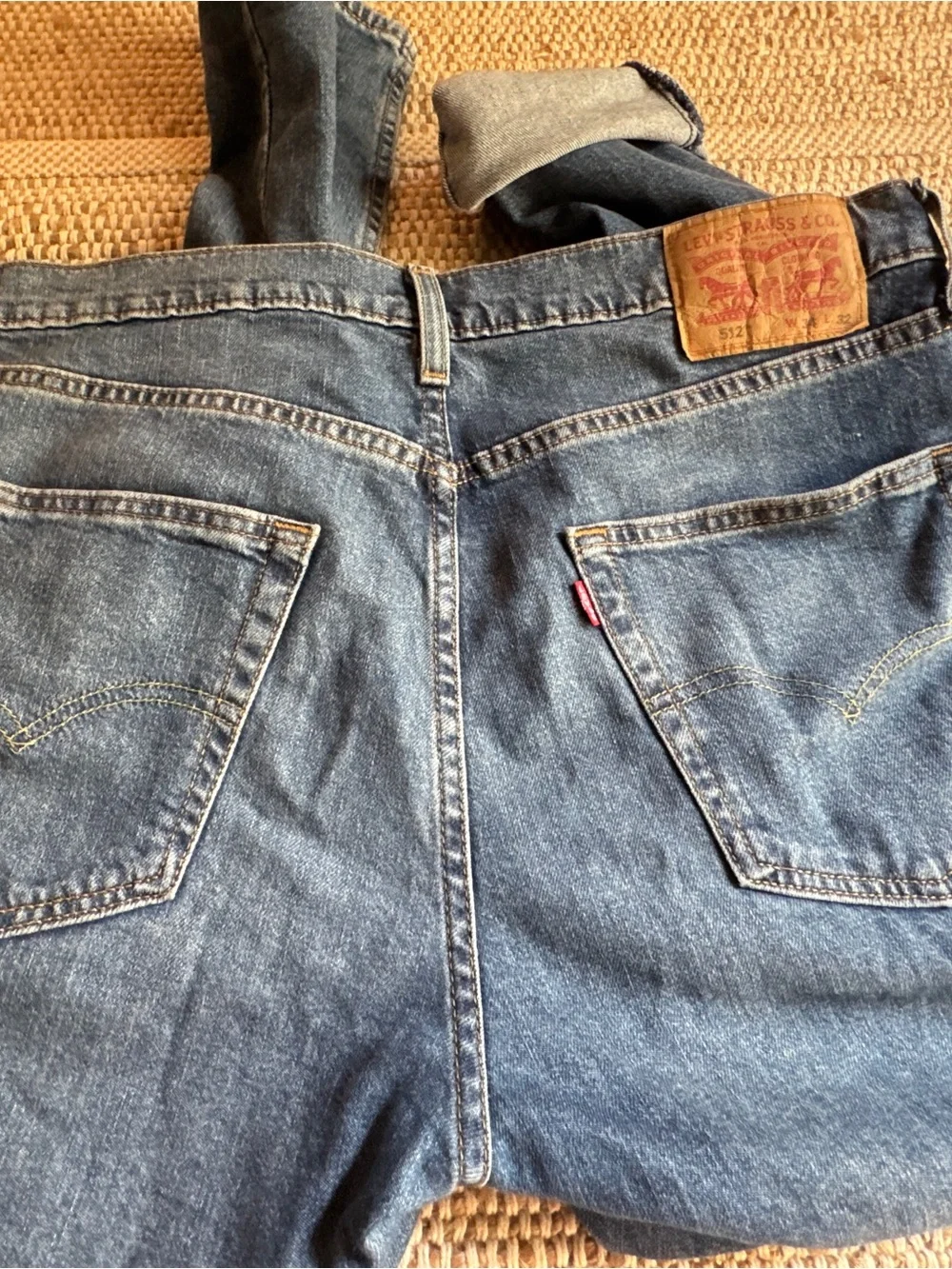 Levi's Men's Slim Straight Jeans - Blue with Tan Patch
